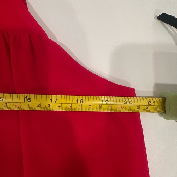 Alex Marie Vibrant Red Halter Maxi Dress Back Tie Ruffles Christmas Event Sz 8 - Picture 4 of 10